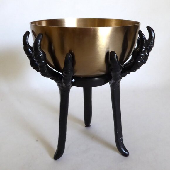 Other - 7.25” HALLOWEEN HORROR CREEPY GOTHIC SKELETON HAND CLAW HOLDING CANDY DISH BOWL